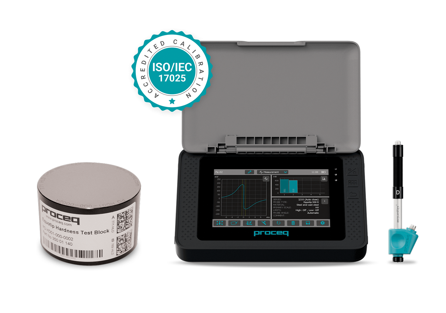Equotip-550 and test block